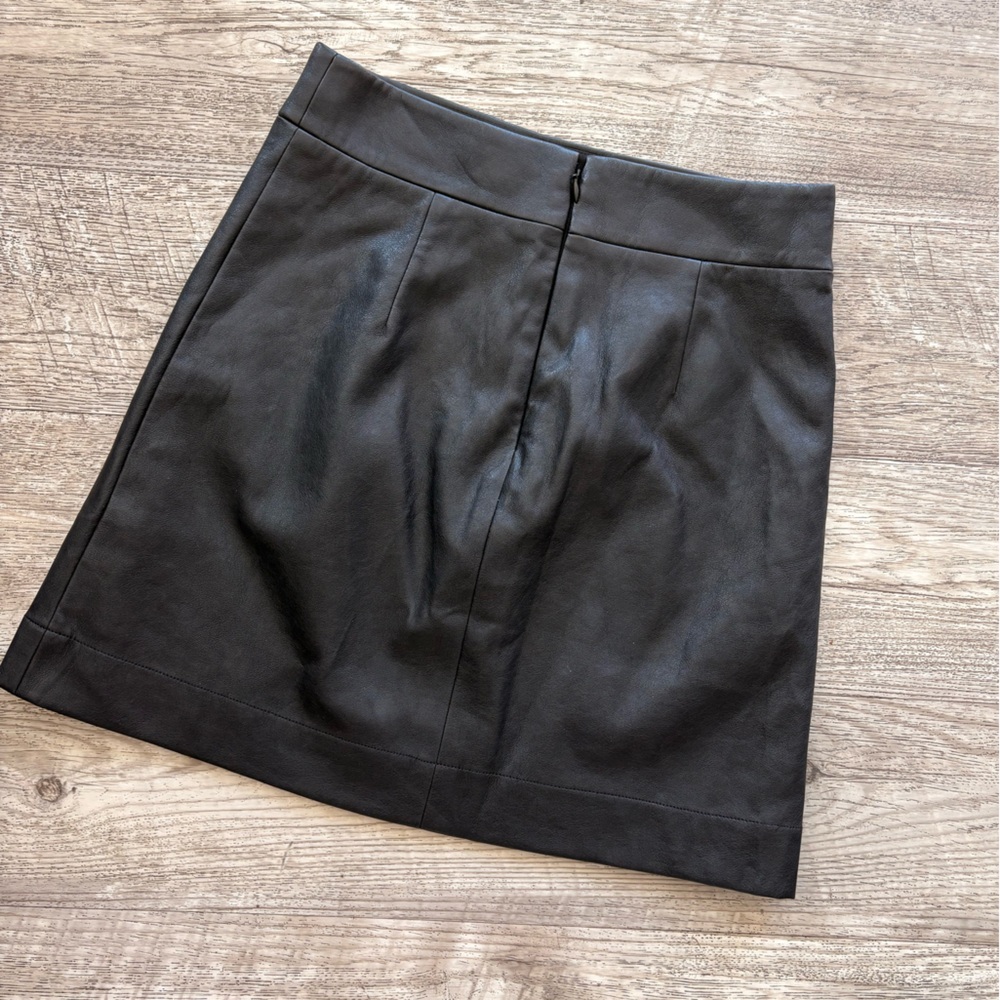 J. Crew Black Faux Leather Mini Skirt - Size 0